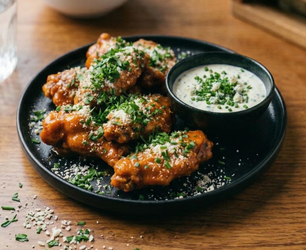 本場アメリカの味を再現。ピリ辛ソースをガーリッククリームチーズでまろやかに楽しむ逸品。